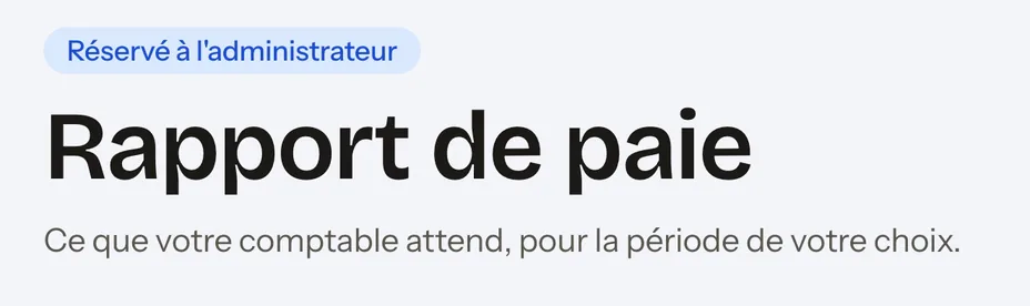 Le rapport de paie dans Staff, réservé à l’administrateur